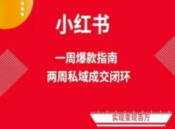 爆款小红书免费流量体系课程(两周变现)，小红书电商教程-搞钱日记