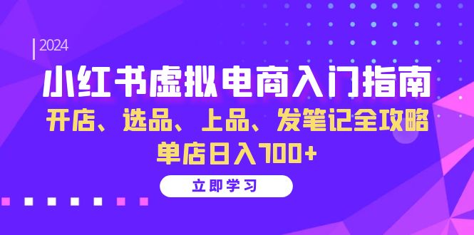 小红书虚拟电商入门指南:开店、选品、上品、发笔记全攻略 单店日入700+-搞钱日记
