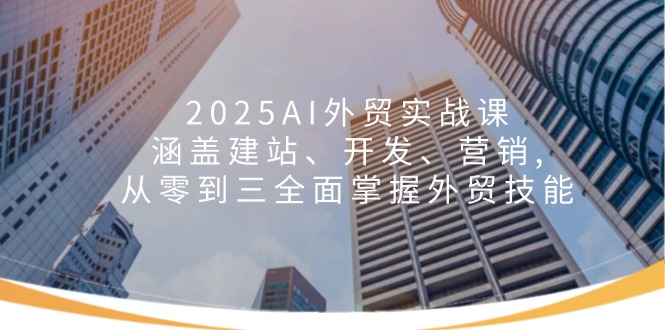 2025AI外贸实战课：涵盖建站、开发、营销, 从零到三全面掌握外贸技能-搞钱日记