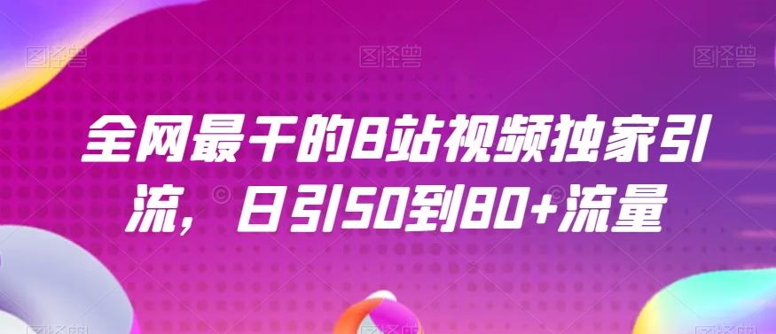 全网最干的B站视频独家引流，日引50到80+流量【揭秘】-搞钱日记