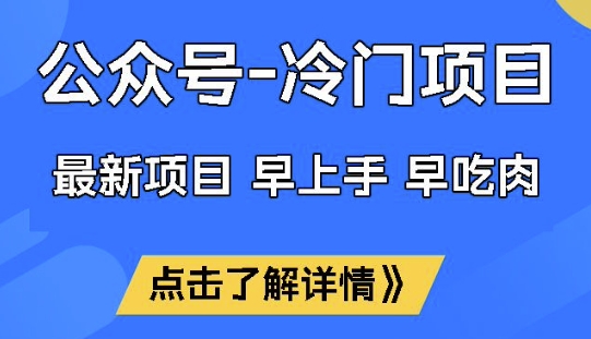 公众号冷门赛道，早上手早吃肉，单月轻松稳定变现1W【揭秘】-搞钱日记