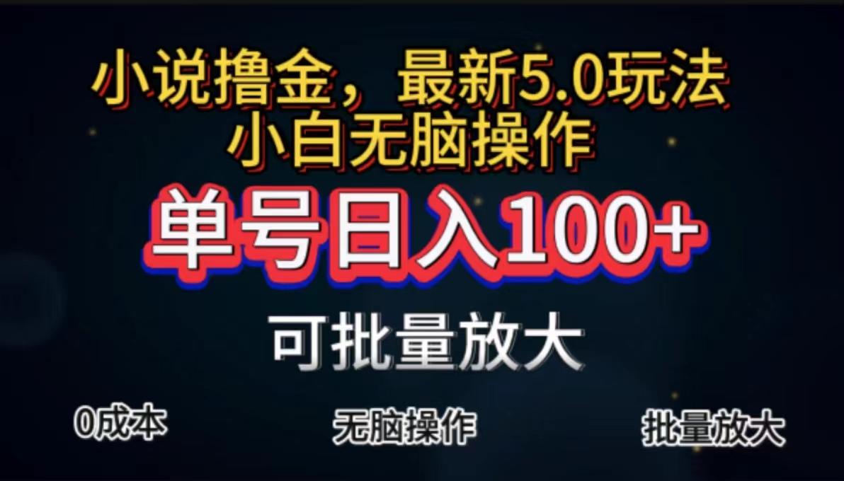全自动小说撸金，单号日入100+小白轻松上手，无脑操作-搞钱日记