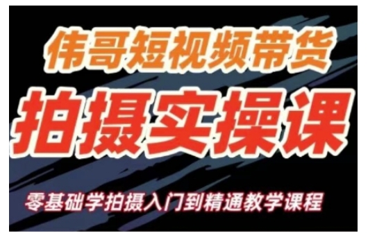 短视频带货拍摄实操课，零基础学拍摄入门到精通教学-搞钱日记