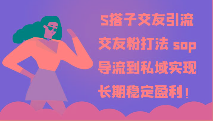 S搭子交友引流，交友粉打法 sop，导流到私域实现长期稳定盈利！-搞钱日记