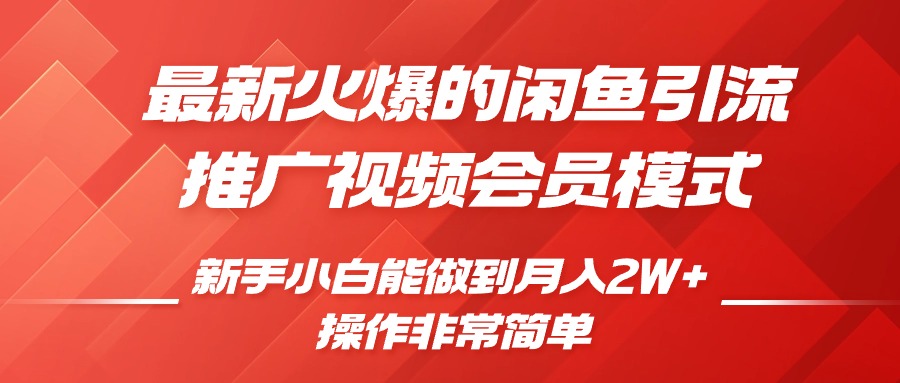 闲鱼引流推广影视会员，0成本就可以操作，新手小白月入过W+【揭秘】-搞钱日记