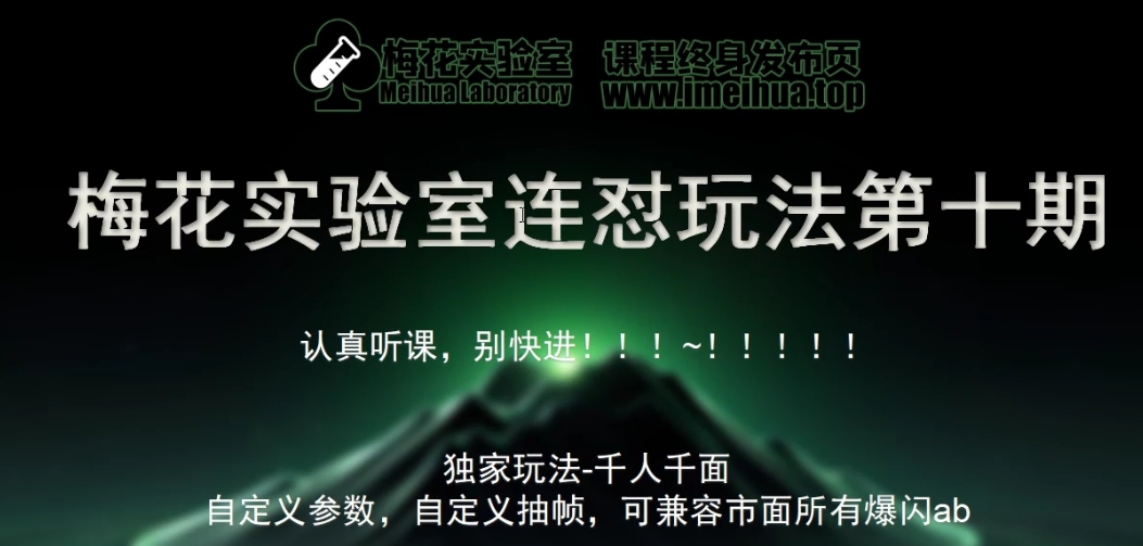 梅花实验室社群专享课视频号连怼玩法第十期课程+第二部分-FF助手全新高自由万能爆闪AB处理-搞钱日记