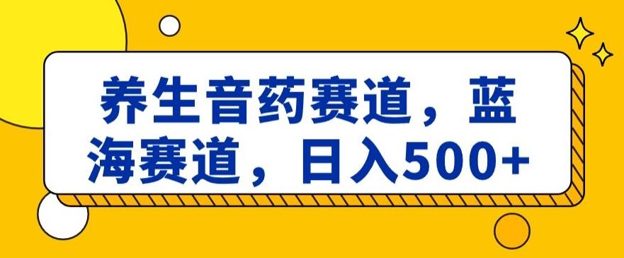 养生音药赛道，蓝海赛道，日入500+【揭秘】-搞钱日记