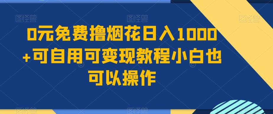 0元免费撸烟花日入1000+可自用可变现教程小白也可以操作，永久免费更新链接-搞钱日记