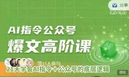 Ai指令公众号高阶课，学会ai指令+公众号的底层逻辑-搞钱日记