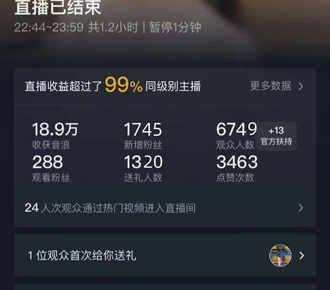 抖音美女直播，单场收益7000+,新手小白也可操作-搞钱日记