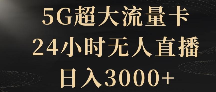 5G超大流量卡，24小时无人直播，日入3000+【揭秘】-搞钱日记