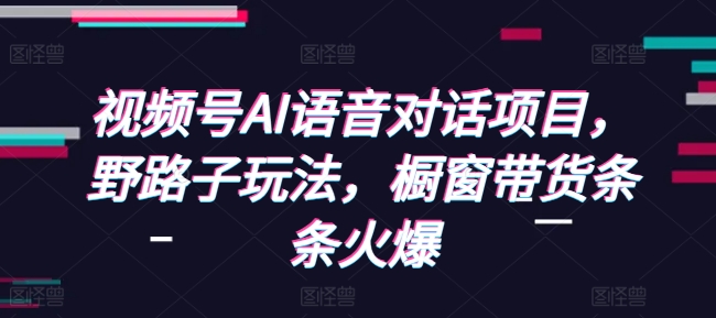 视频号AI语音对话项目，野路子玩法，橱窗带货条条火爆-搞钱日记