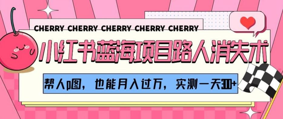 小红书蓝海项目路人消失术，帮人p图，也能月入过万，实测一天300+【揭秘】-搞钱日记