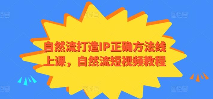 自然流打造IP正确方法线上课，自然流短视频教程-搞钱日记