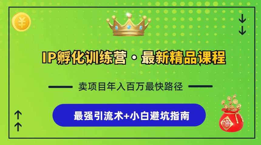 IP孵化训练营，知识付费全流程+最强引流术+小白避坑指南-搞钱日记