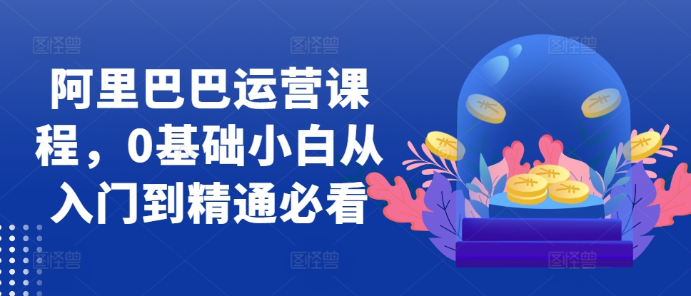 阿里巴巴运营课程，0基础小白从入门到精通必看-搞钱日记
