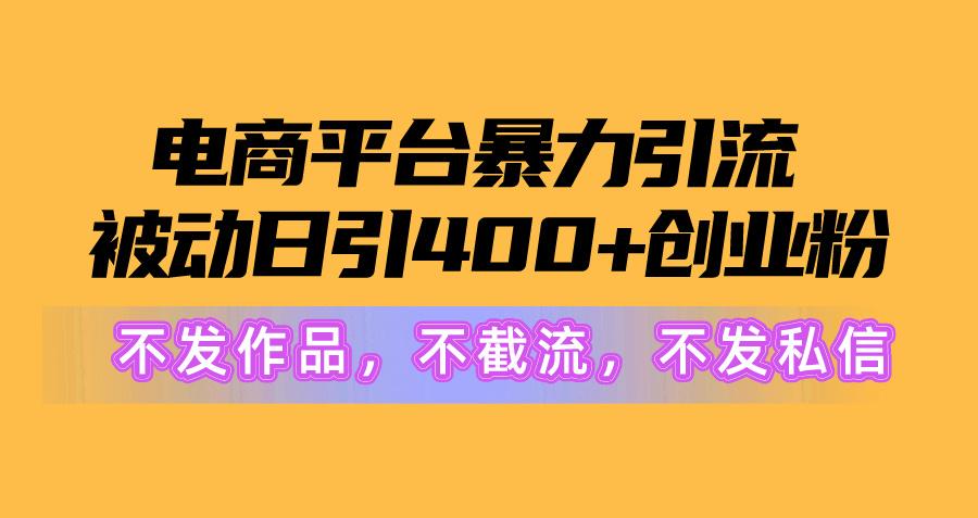 图片[1]-电商平台暴力引流,被动日引400+创业粉不发作品，不截流，不发私信-搞钱日记