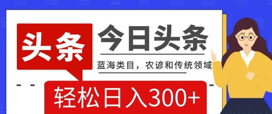 AI头条传统和农谚领域，蓝海类目，搬运+AI优化，轻松日入300+【揭秘】-搞钱日记