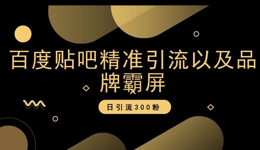 百度贴吧精准引流以及品牌霸屏，日引流300粉【揭秘】-搞钱日记