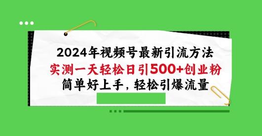 2024年视频号最新引流方法，实测一天轻松日引100+创业粉，简单好上手，轻松引爆流量【揭秘】-搞钱日记