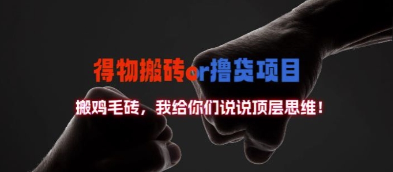 得物搬砖撸货项目?掰下数据，我给你们说说顶层思维【揭秘】-搞钱日记