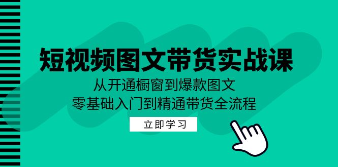 短视频图文带货实战课：从开通橱窗到爆款图文，零基础入门到精通带货-搞钱日记