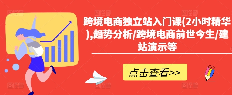 跨境电商独立站入门课(2小时精华),趋势分析/跨境电商前世今生/建站演示等-搞钱日记