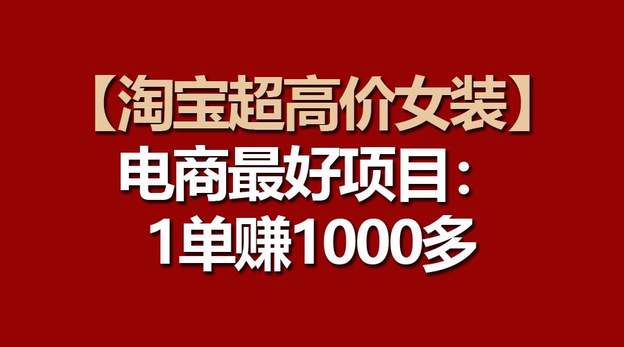 【淘宝超高价女装】电商最好项目：一单赚1000多-搞钱日记