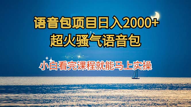 语音包项目 日入2000+ 超火骚气语音包小白看完课程就能马上实操-搞钱日记