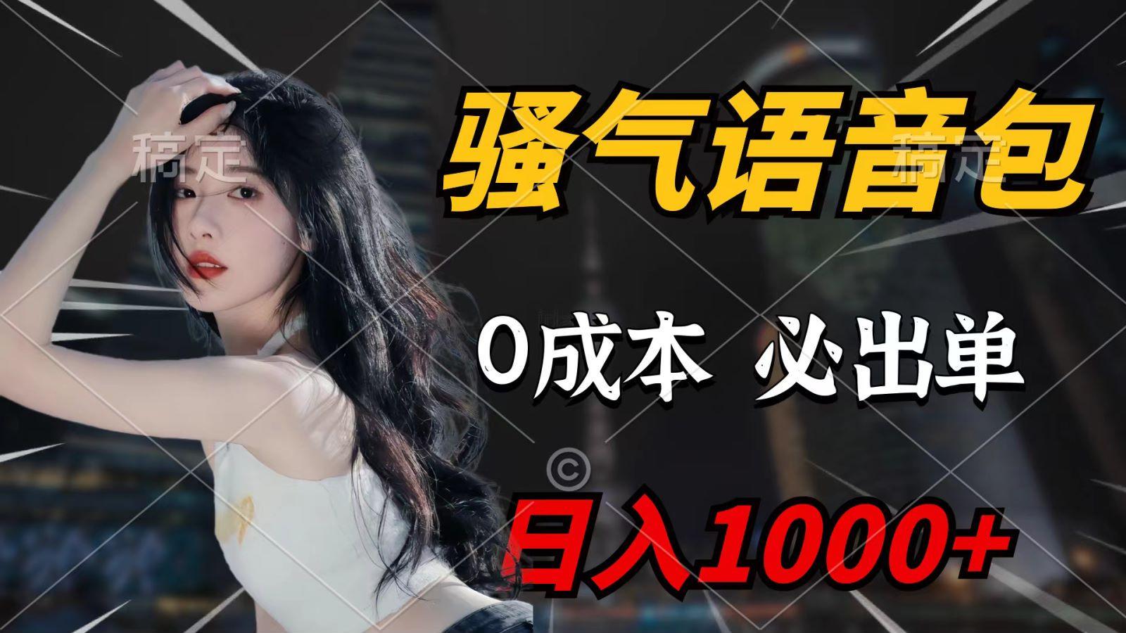 (9701期)骚气语音包，0成本一天1000+，闭着眼也能出单，详细教程！-搞钱日记