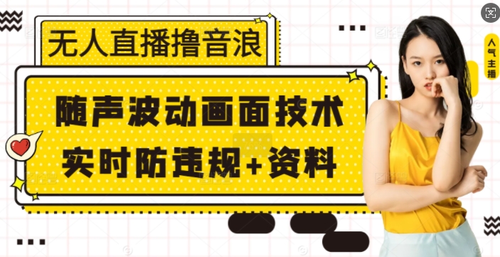 无人直播撸音浪+随声波动画面技术+实时防违规+资料【揭秘】-搞钱日记