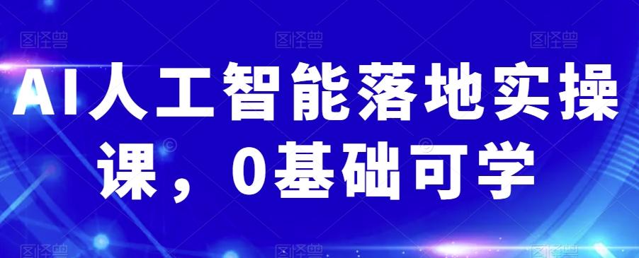 AI人工智能落地实操课，0基础可学-搞钱日记