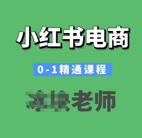 小红书电商0-1精通课程，小红书开店必学课程-搞钱日记