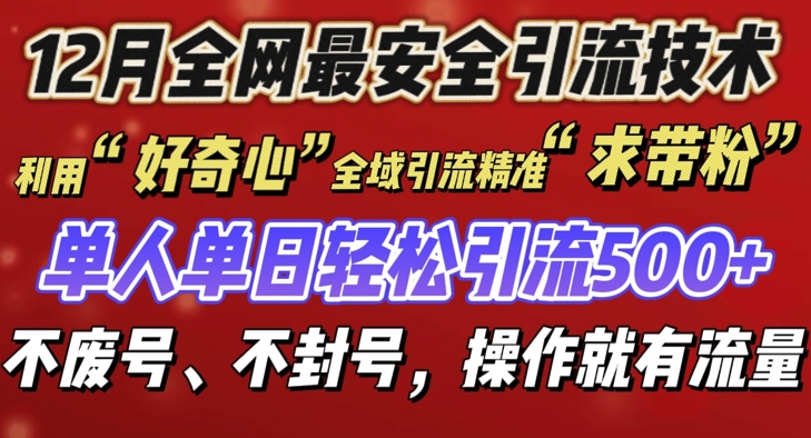 12 月份全网最安全引流创业粉技术来袭，不封号不废号，有操作就有流量【揭秘】-搞钱日记
