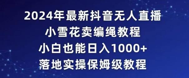 2024年抖音最新无人直播小雪花卖编绳项目，小白也能日入1000+落地实操保姆级教程【揭秘】-搞钱日记