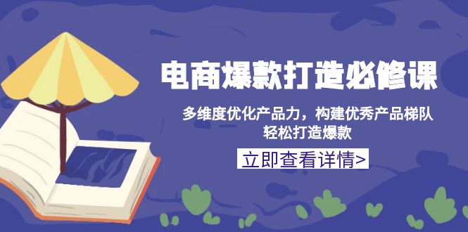 电商爆款打造必修课：多维度优化产品力，构建优秀产品梯队，轻松打造爆款-搞钱日记