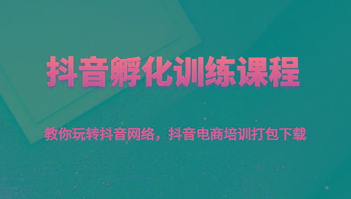抖音孵化训练课程-教你玩转抖音网络，抖音电商培训打包下载-搞钱日记