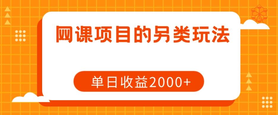 网课项目的另类玩法，单日收益2000+【揭秘】-搞钱日记