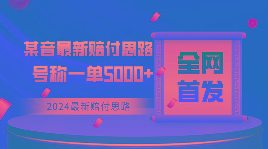 全网首发，2024最新某音赔付思路，号称一单收益5000+-搞钱日记