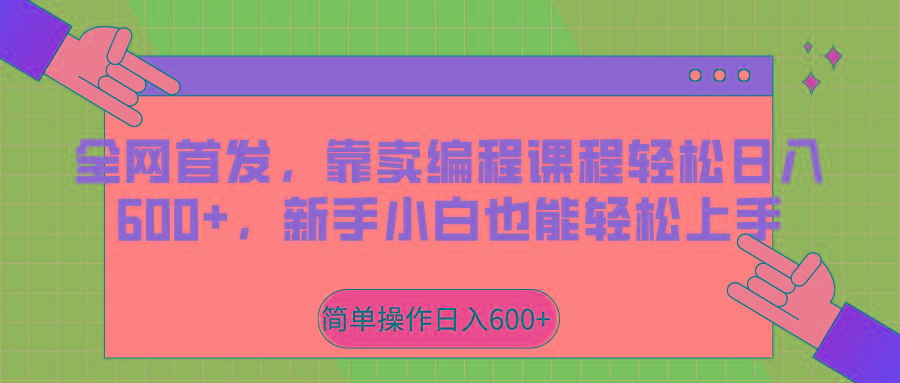 全网首发，靠卖编程课程轻松日入600+，新手小白也能轻松上手-搞钱日记