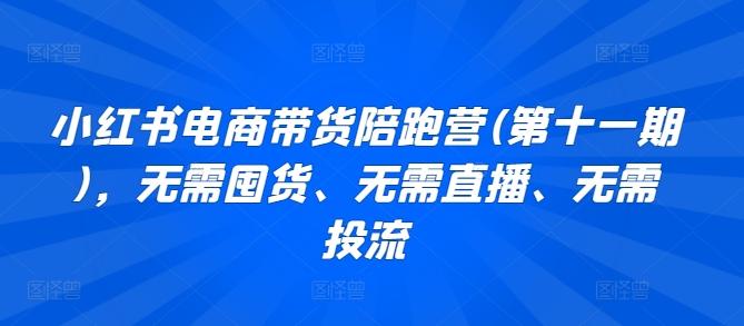 小红书电商带货陪跑营(第十一期)，无需囤货、无需直播、无需投流-搞钱日记