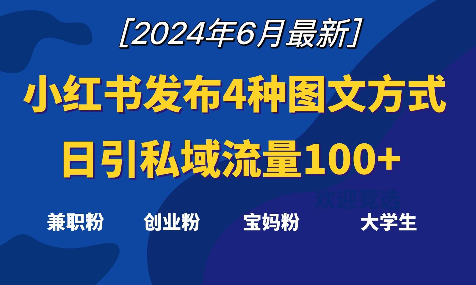 小红书发布这4种图文，就能日引私域流量100+-搞钱日记