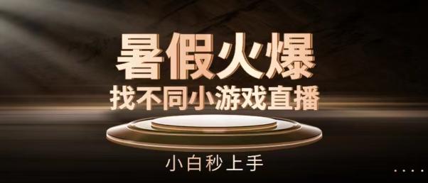 暑假火爆找不同小游戏直播间，小白秒上手【揭秘】-搞钱日记