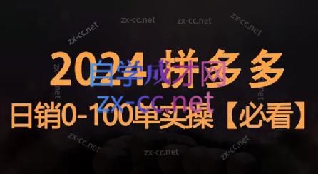 恒哥·2024拼多多日销0-100单实操-搞钱日记