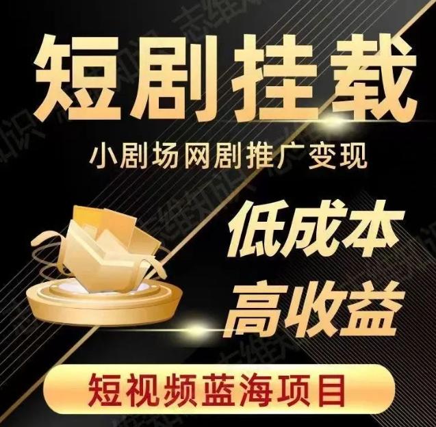 2023短视频蓝海项目，抖音快手短剧推广变现教程，低成本高收益-搞钱日记