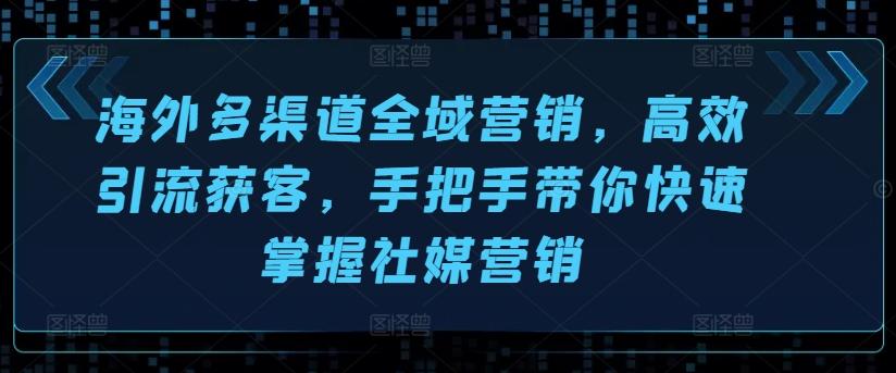 海外多渠道全域营销，高效引流获客，手把手带你快速掌握社媒营销-搞钱日记