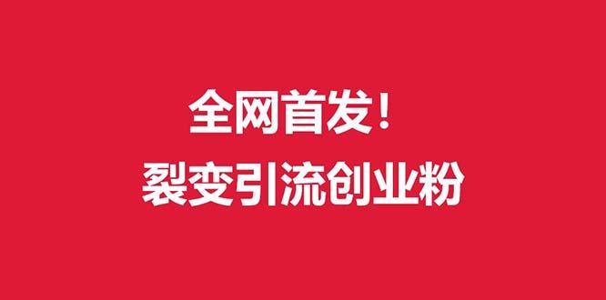 (全网首发)外面收费几千的裂变引流高质量创业粉-搞钱日记