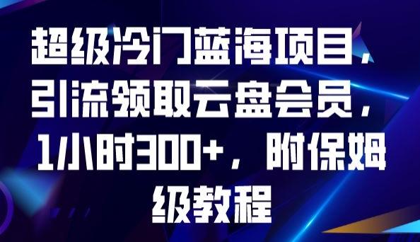 超级冷门蓝海项目，引流领取云盘会员，1小时300+，附保姆级教程-搞钱日记