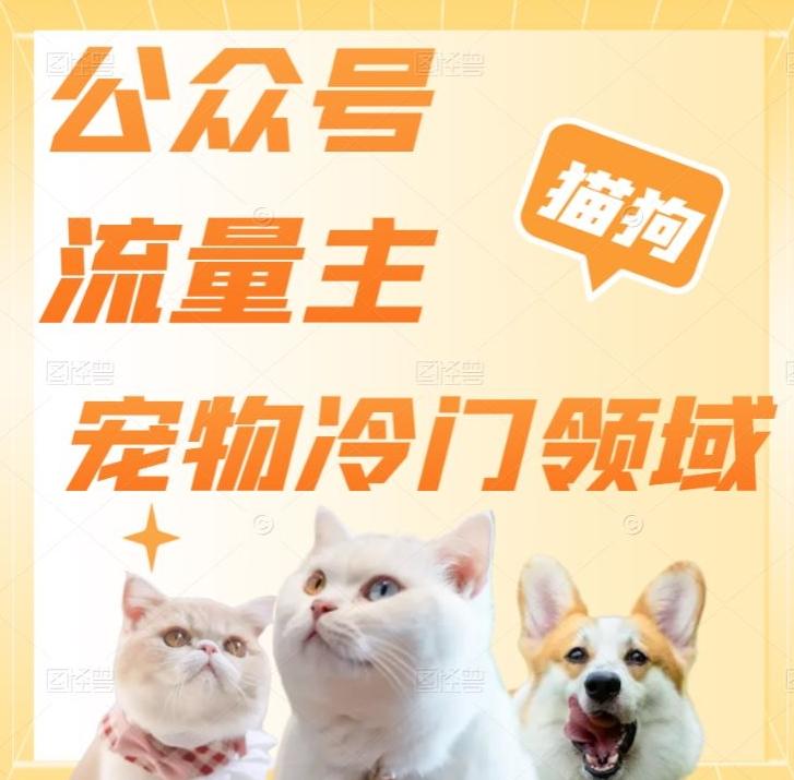 公众号流量主，萌宠冷门领域，单日收益2000+，简单暴力掘金，矩阵操作，无限放大收益！-搞钱日记