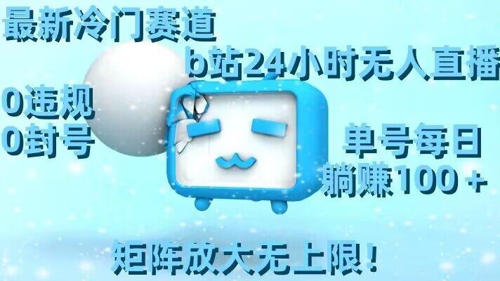 最新冷门赛道，b站24小时无人直播，0违规0封号，单号每日躺赚100＋，矩阵放大无上限【揭秘】-搞钱日记